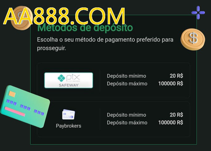 O cassino AA888.COMbet oferece uma grande variedade de métodos de pagamento